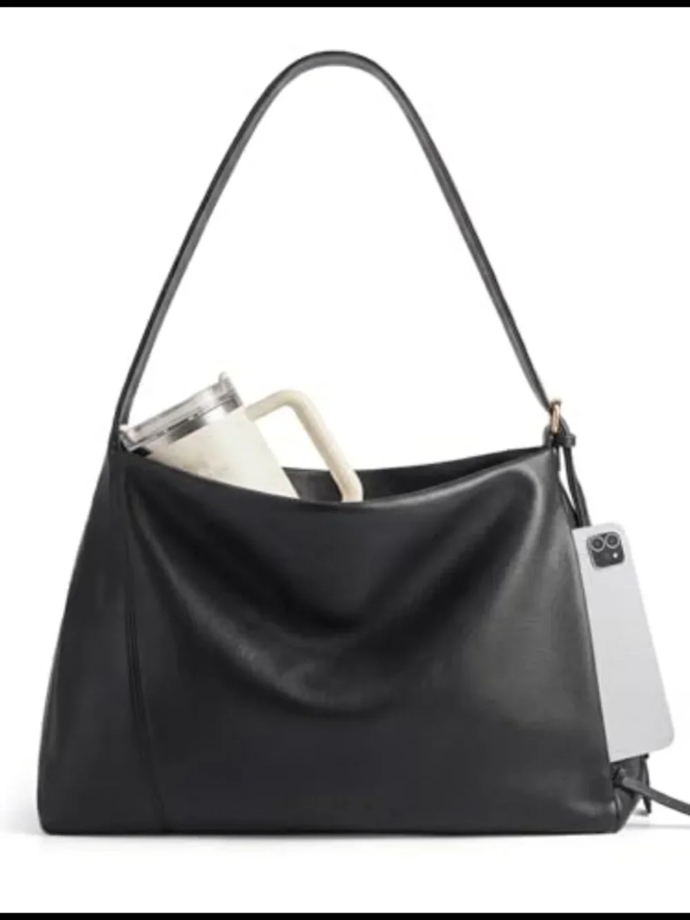 Leather Hobo Shoulder Bag Crossbody Tote with Adjustable Strap